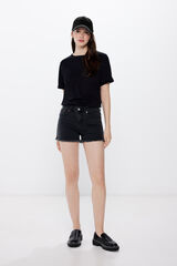 Springfield Shorts jeans comfort desflecados negro