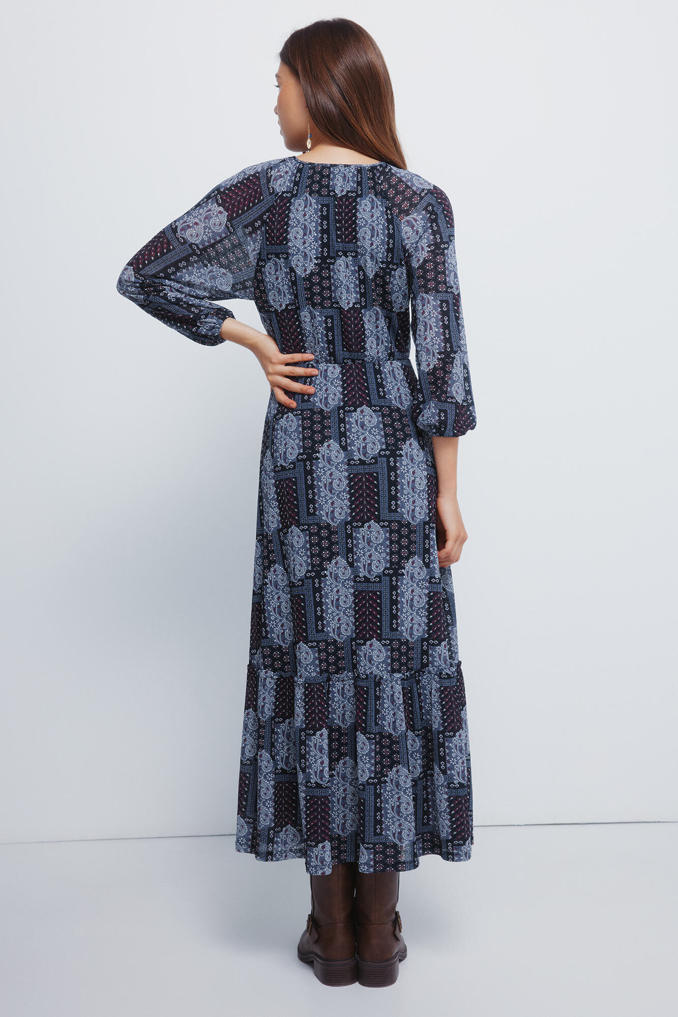 Springfield Vestido midi bohemio marino