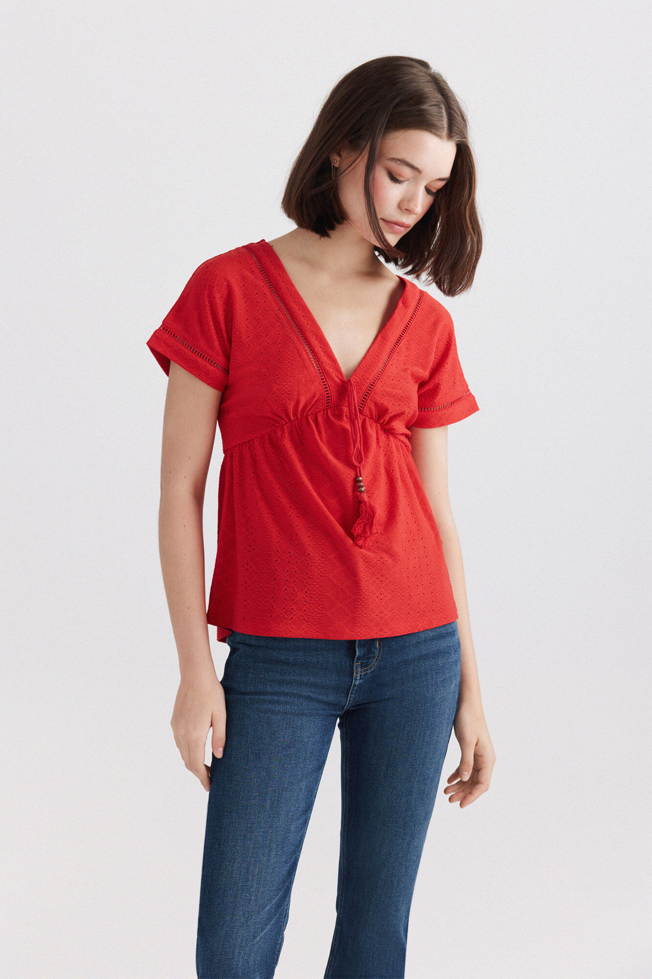 Springfield Playera de tirantes con volantes