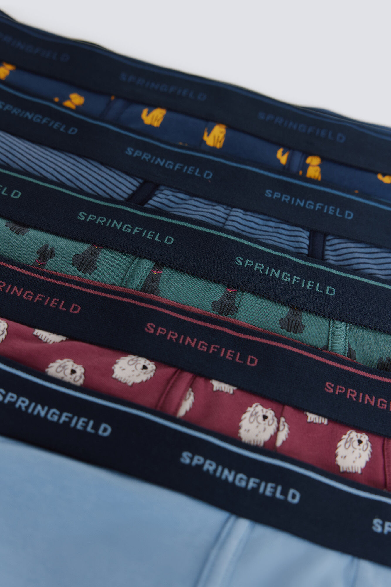 Springfield Pack de 3 boxers estampados de algod&oacute;n verde