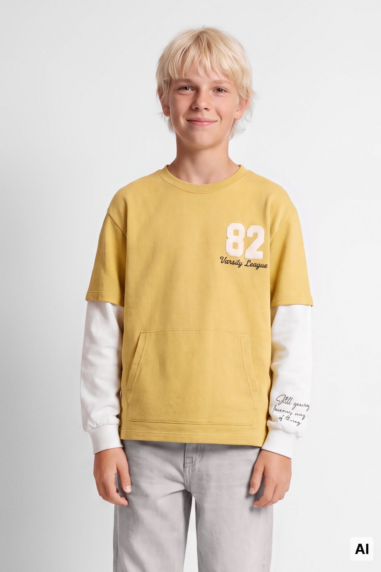 Springfield Kids Sudadera de doble manga para ni&ntilde;o amarillo