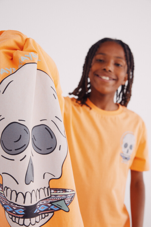 Springfield Kids Camiseta calavera niño naranja