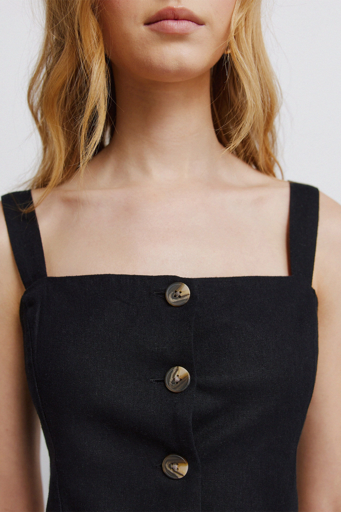 Springfield Top chaleco de lino negro negro