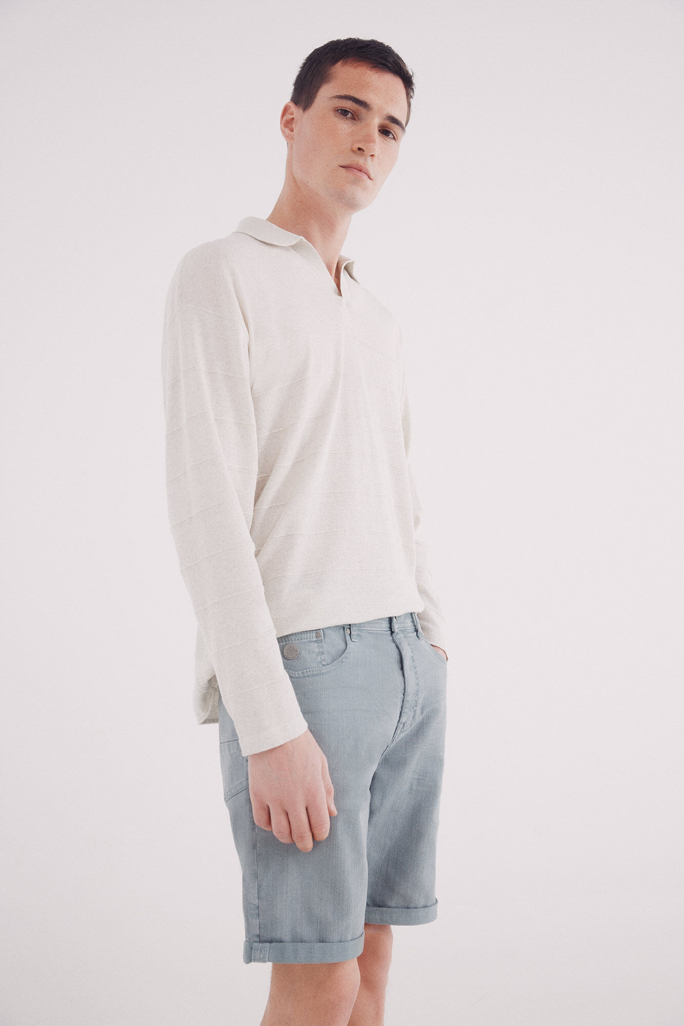 Springfield Bermuda color lavada slim fit azul