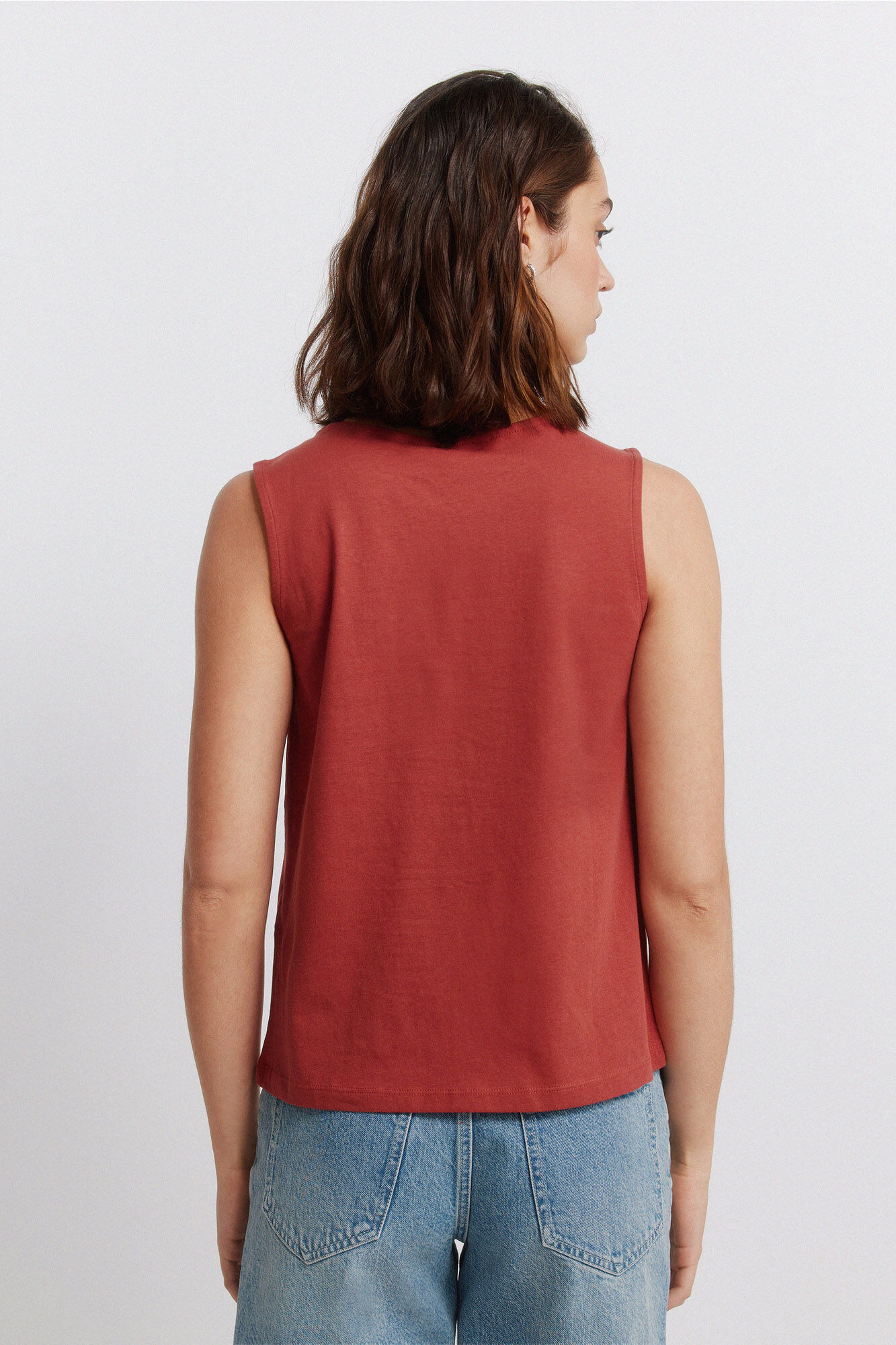 Springfield Playera de tirantes plumet&iacute; rojo