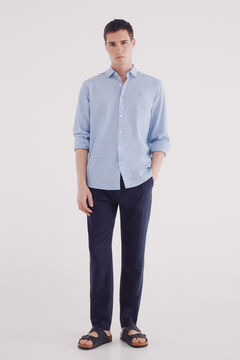 Springfield Camisa lino azul