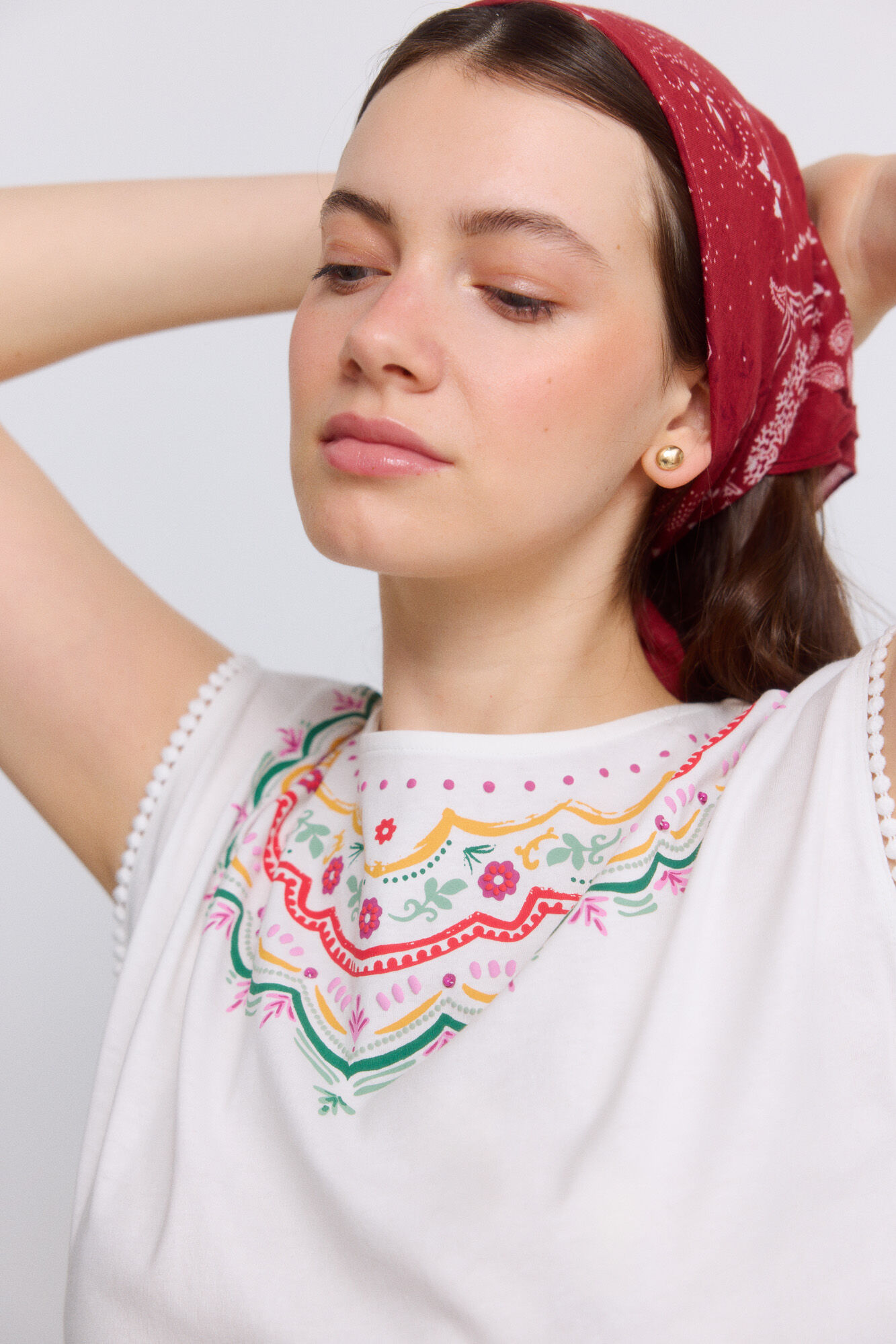 Springfield Playera sin mangas con bolitas