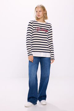 Springfield Playera gráfica chenilla combinada beige