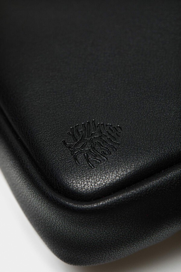 Springfield Bolso mediano cruzado efecto piel negro