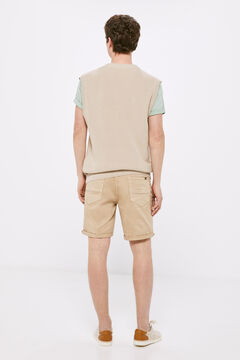Springfield Bermuda vaquera 5 bolsillos slim lavada beige