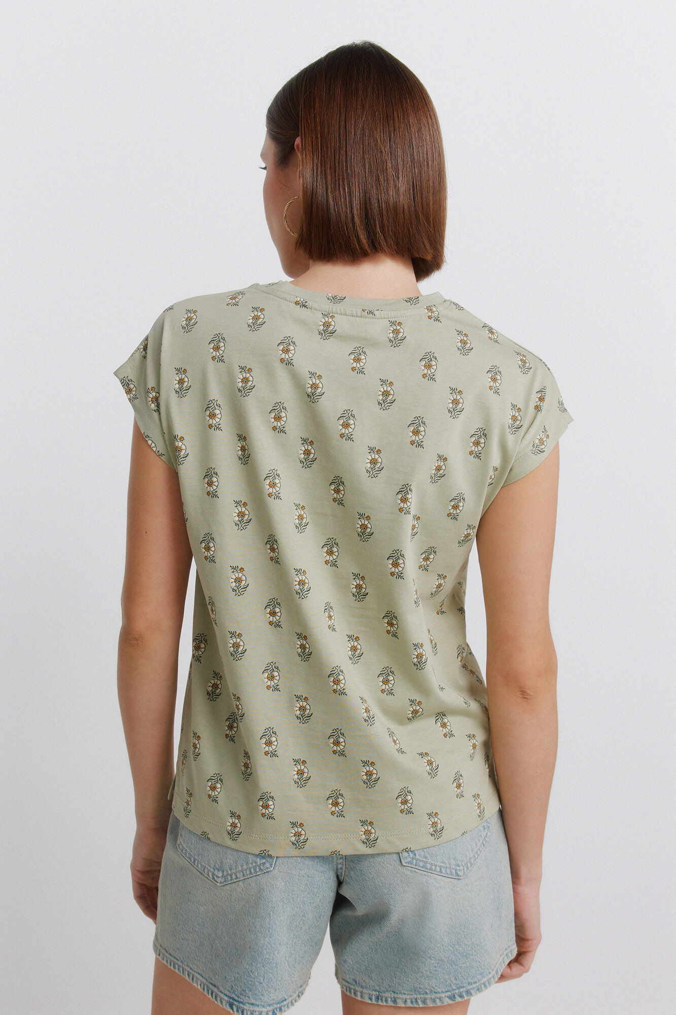Springfield Playera de manga corta estampada verde