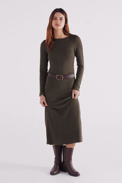 Springfield Vestido midi estructura khaki