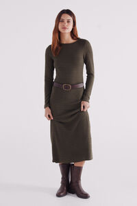 Springfield Vestido midi estructura khaki