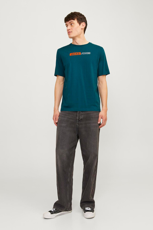 Jack & Jones Playera estándar fit azul