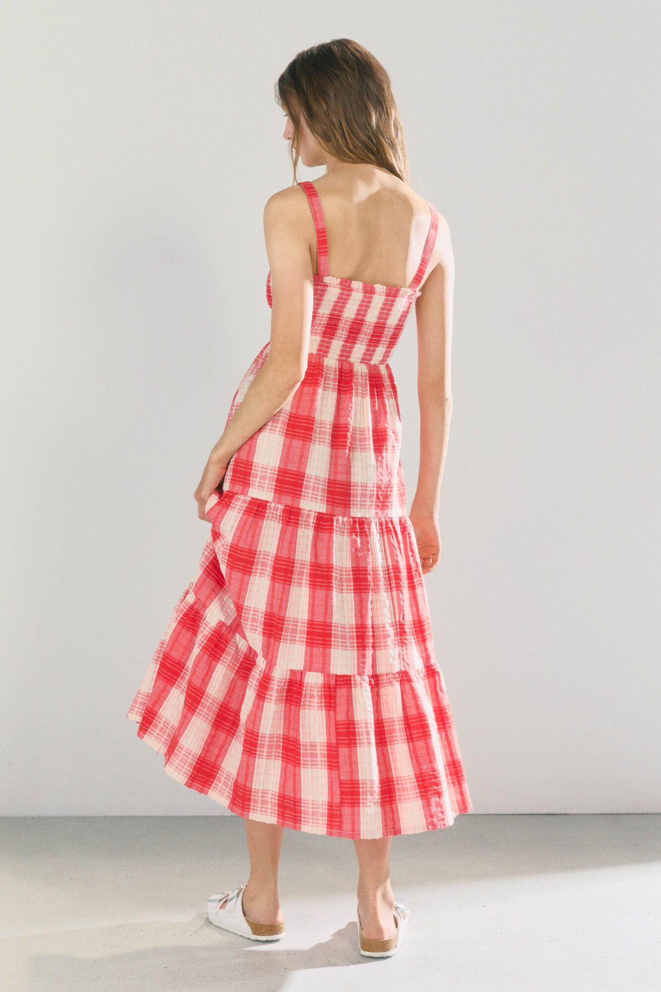 High Spirits Vestido de cuadros vichy rojo