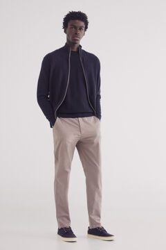 Springfield Pantalón chino estructura comfort fit café