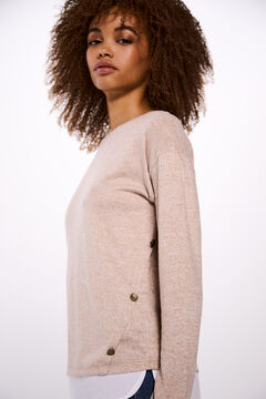 Springfield Playera combinada botones laterales café