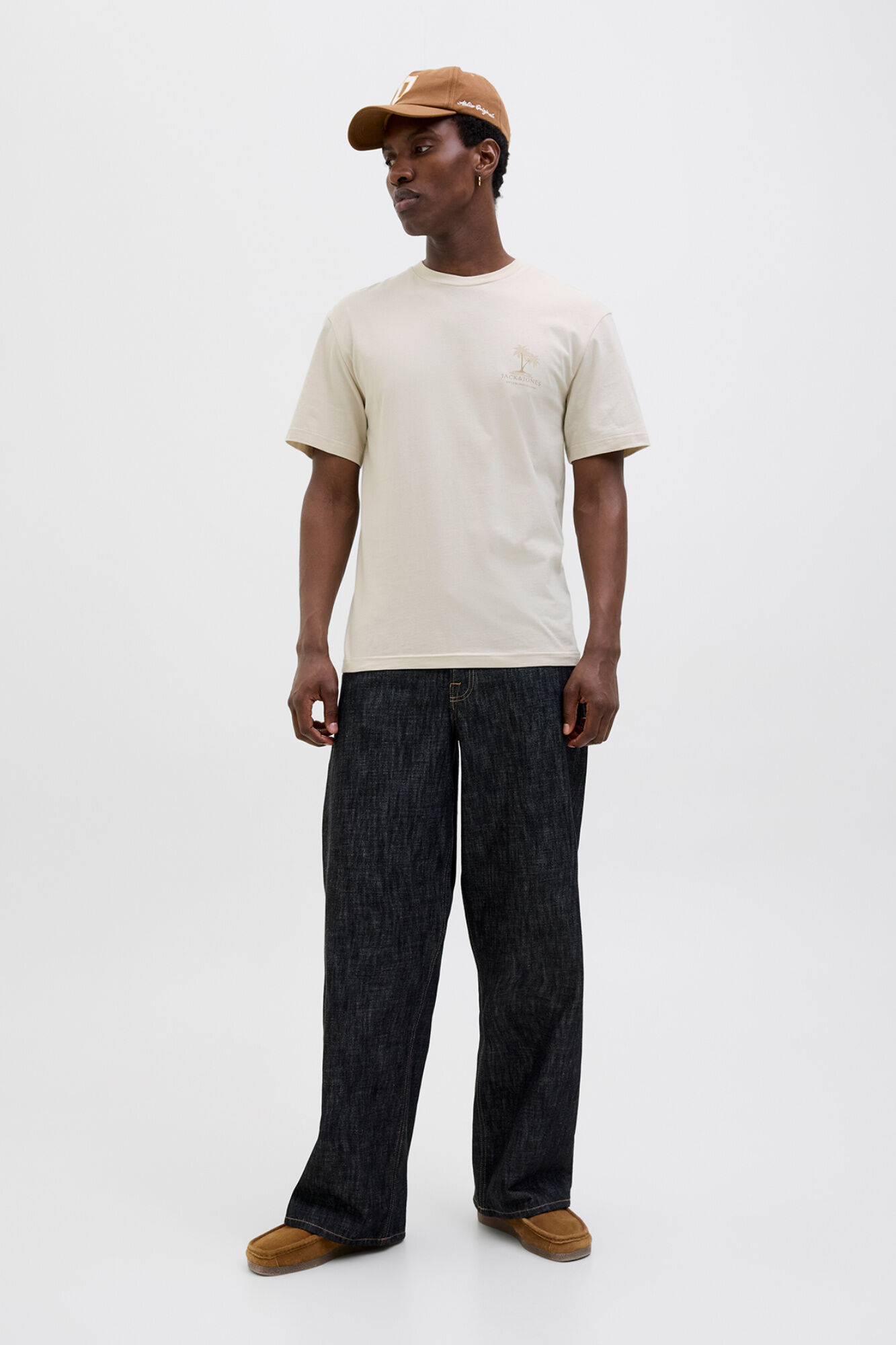 Jack & Jones Playera back print gris