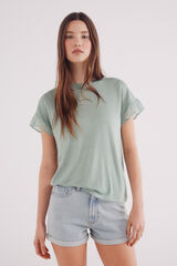 Springfield Playera manga volante plumetí verde
