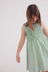 Springfield Vestido crochet niña verde