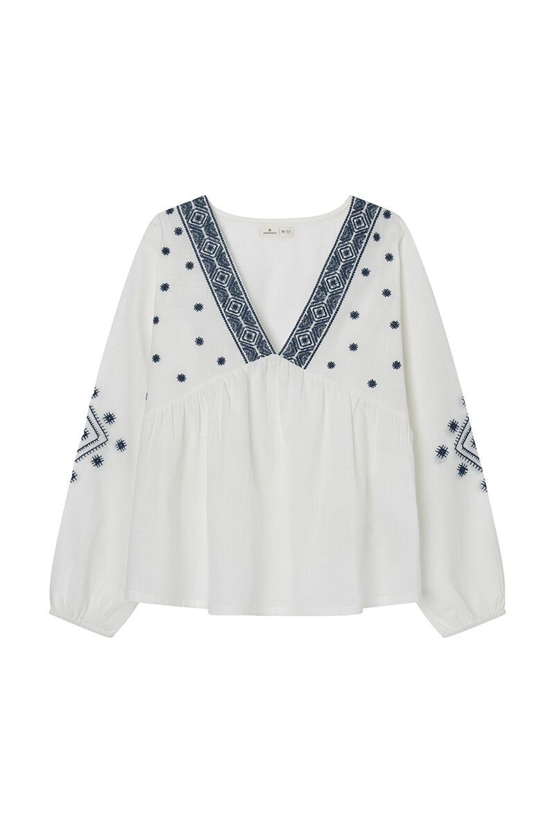 Springfield Blusa bordados  natural