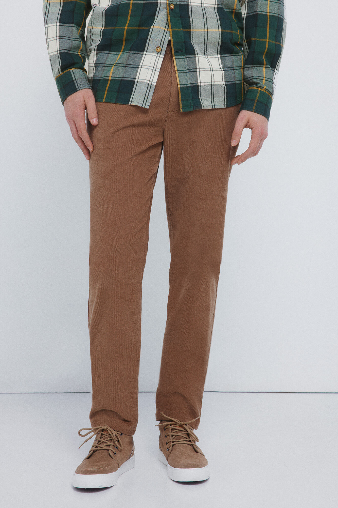Springfield Pantalones chinos de pana micro de pana entallado