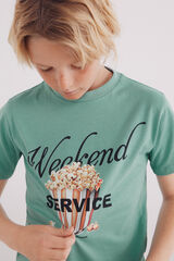 Springfield Playera Palomitas niño verde