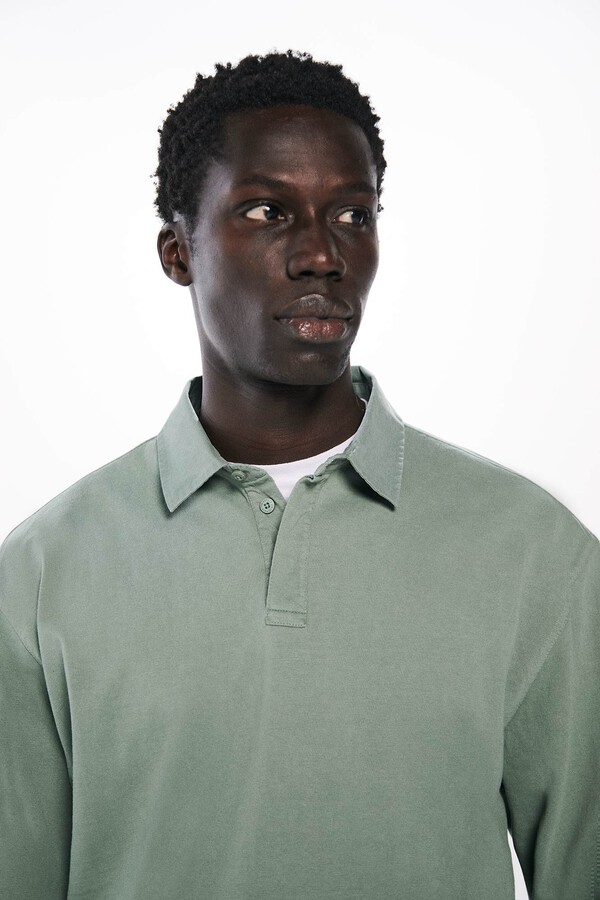 Springfield Polo manga larga lavado regular fit verde