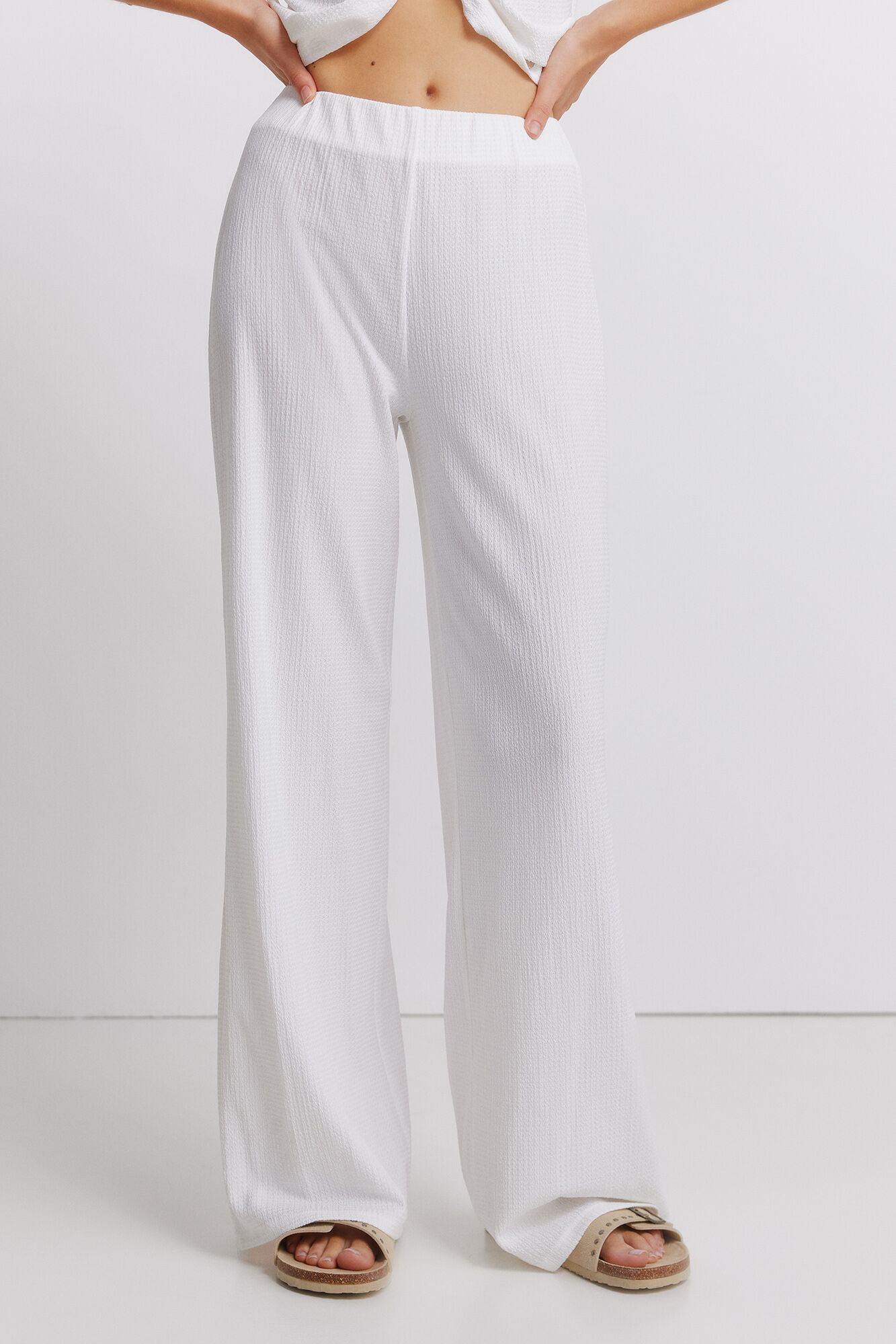 Springfield Pantal&oacute;n largo estructurado blanco