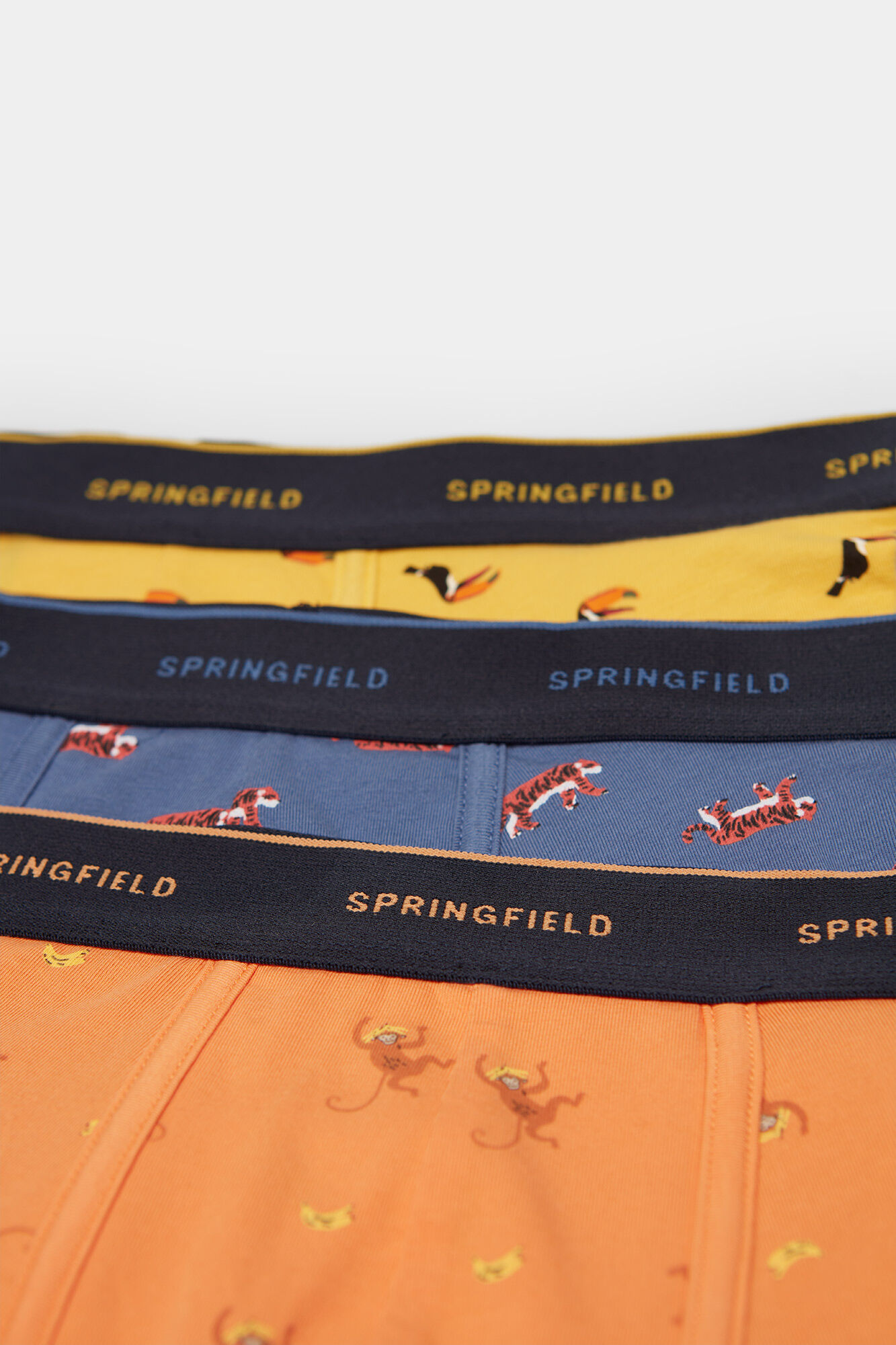 Springfield Pack 3 boxers motivos animales naranja