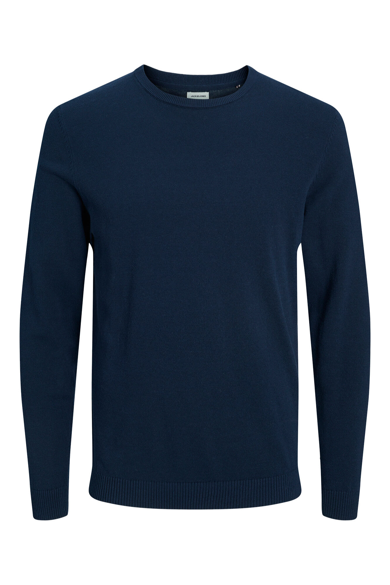 Jack & Jones Su&eacute;ter de algod&oacute;n cuello redondo marino