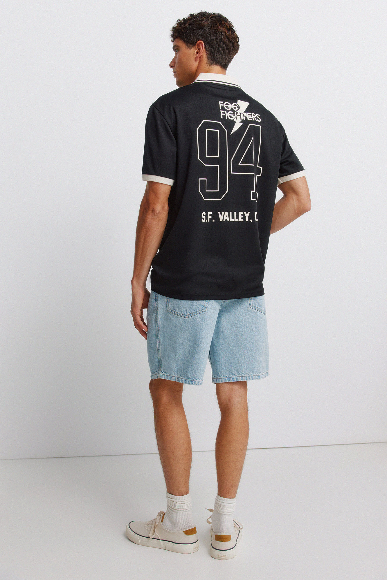 Springfield Bermuda de mezclilla straight fit azul