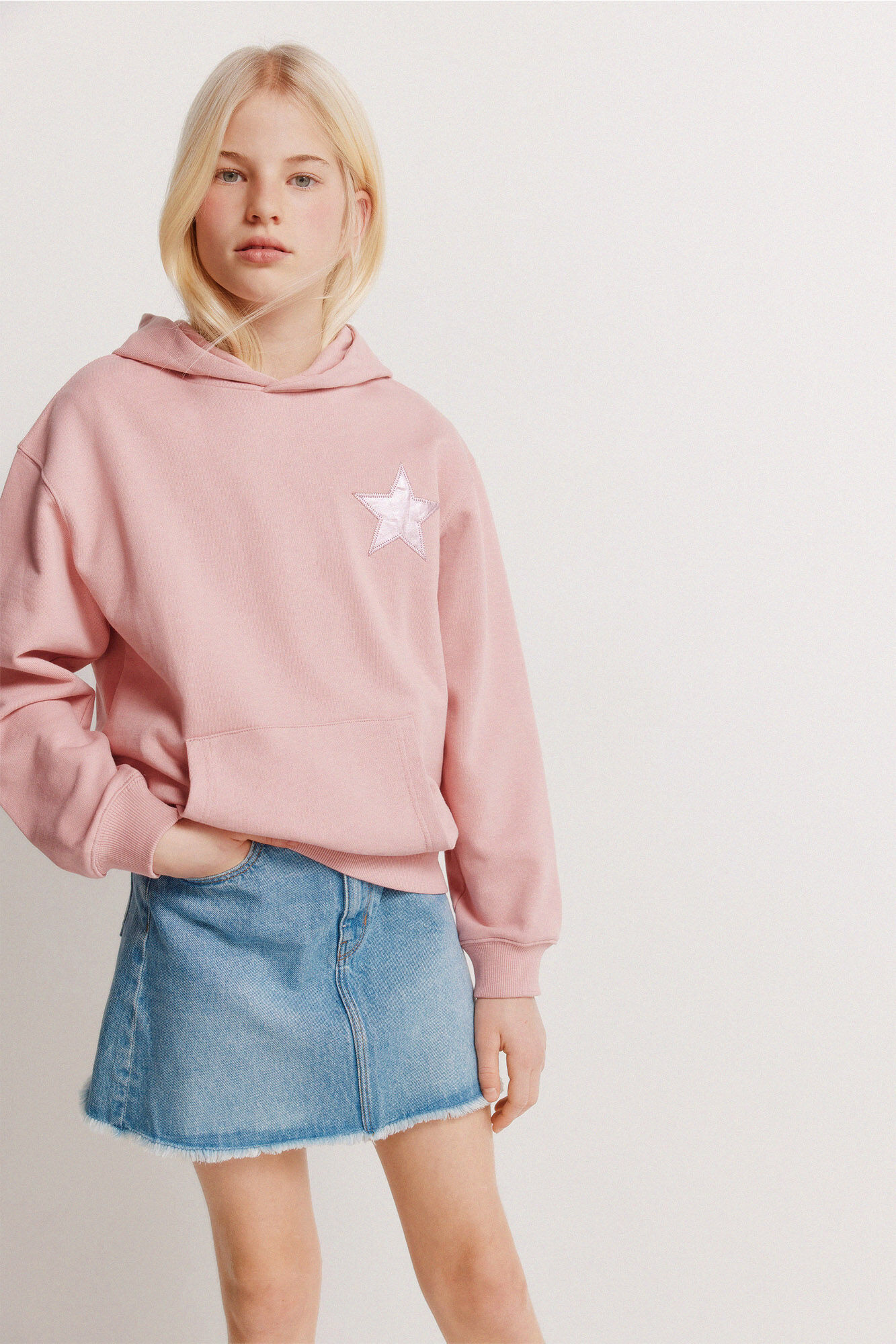 Springfield Kids Sudadera con estrellas foil para ni&ntilde;a rosa