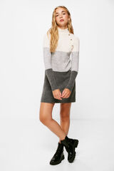 Springfield Vestido Punto Color Block gris