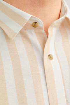 Springfield Camisa oxford slim fit manga corta rosa