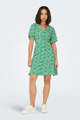 Springfield Vestido corto manga corta verde