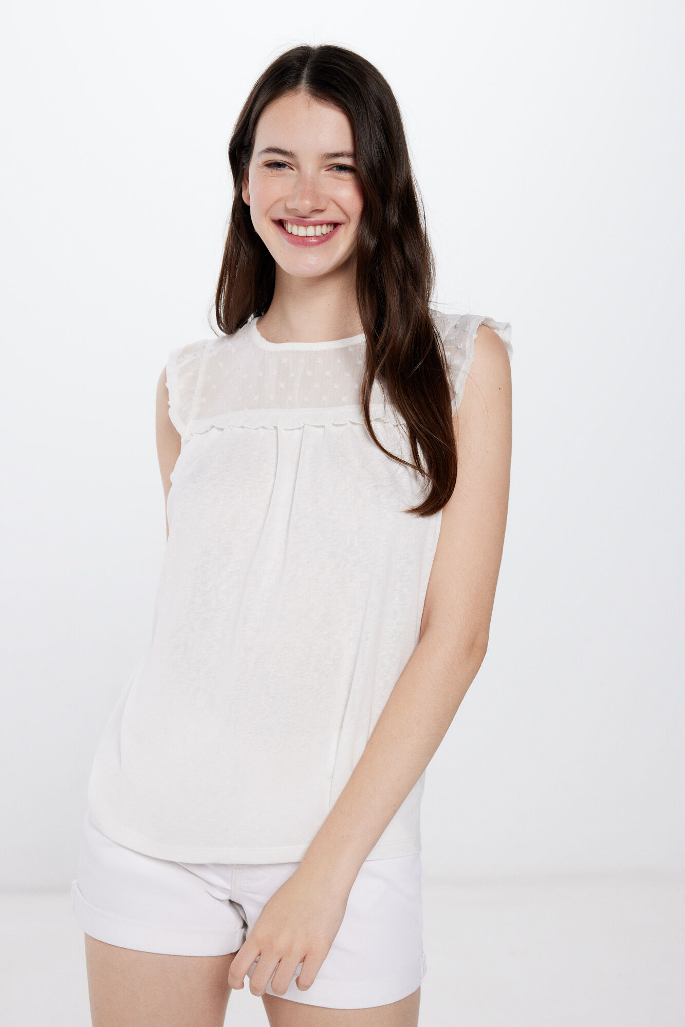 Springfield Playera combinada plumet&iacute; beige