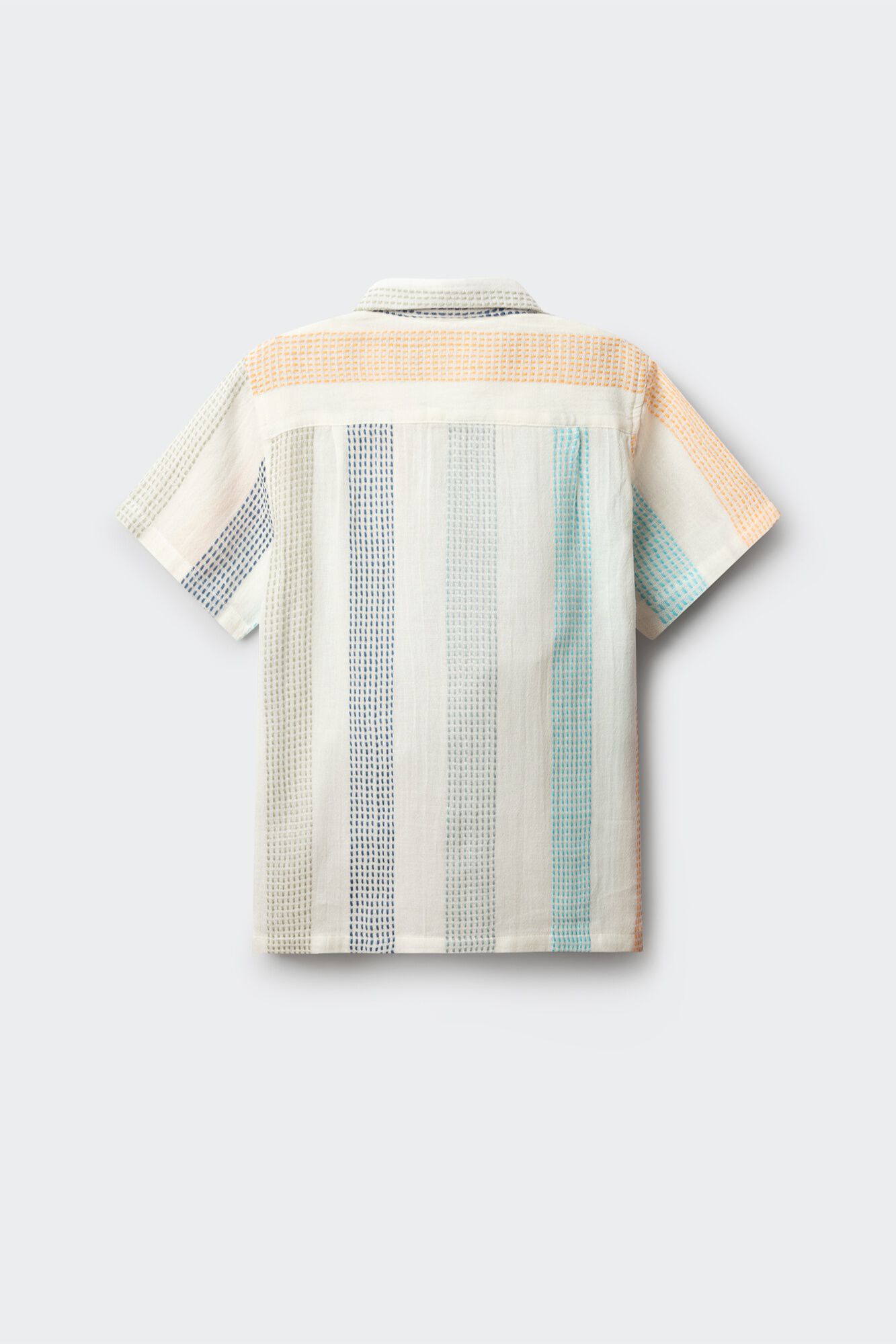 Springfield Kids Camisa de manga corta bordada a rayas para ni&ntilde;o blanco