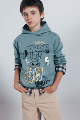 Springfield Kids Sudadera con capucha"Drop it" niño azul