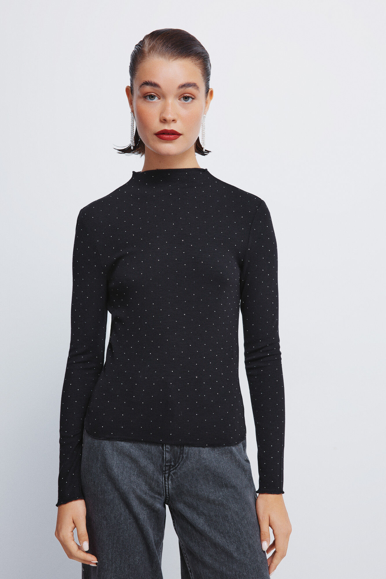 Springfield Playera con diamantes de imitaci&oacute;n