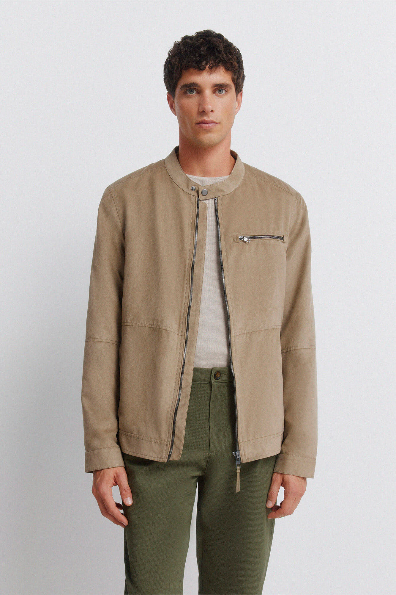 Springfield Pantal&oacute;n chino microestampado slim fit kaki