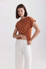 Springfield Playera estampada con botones naranja