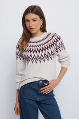 Springfield Jersey jacquard con cenefas  nude