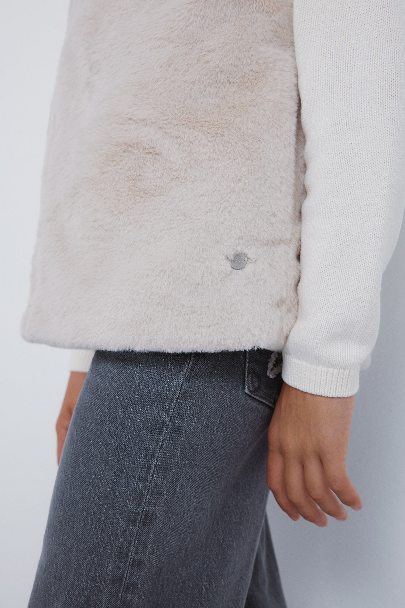 Springfield Kids Chaleco de piel para ni&ntilde;a beige