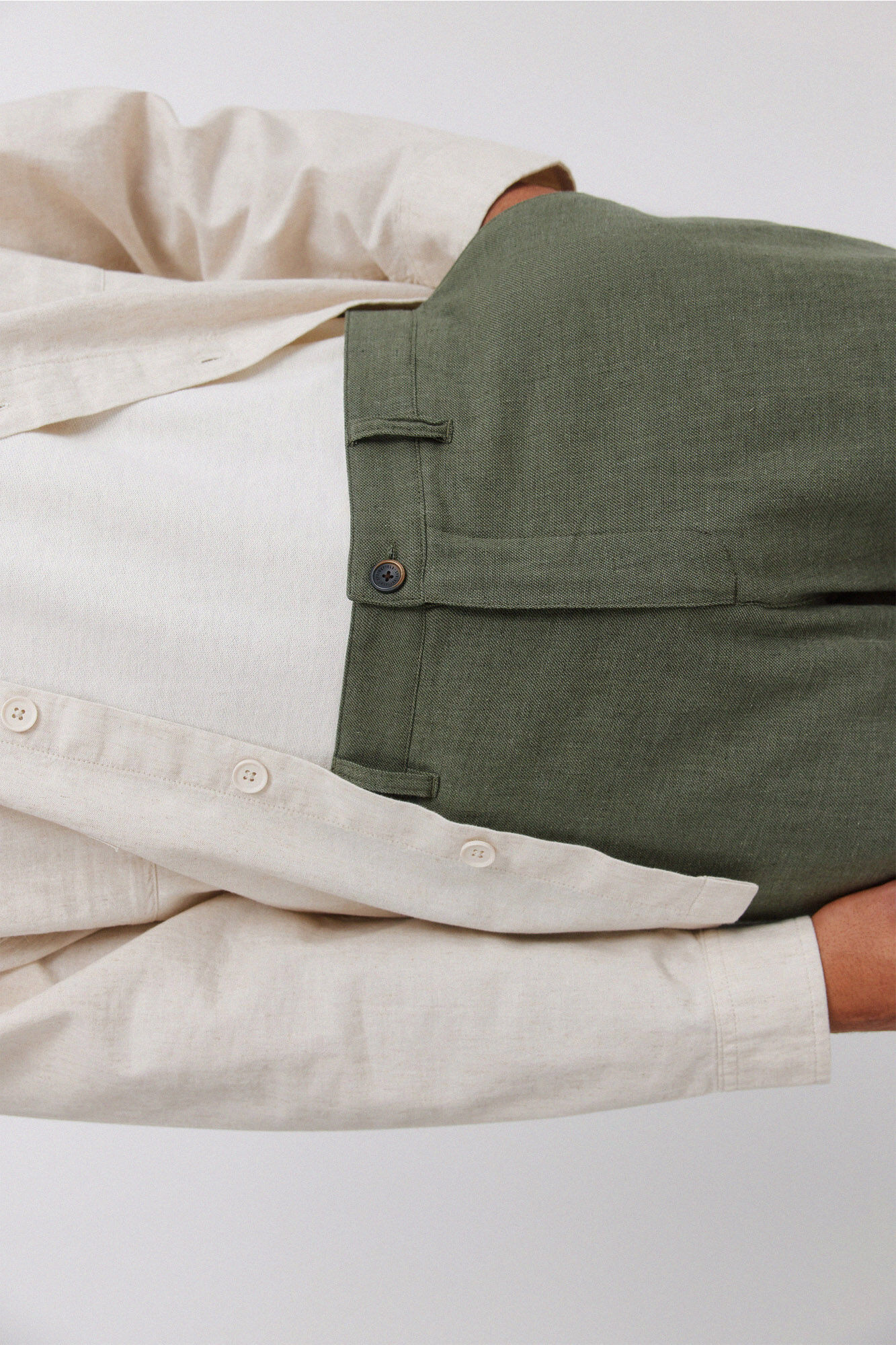 Springfield Bermudas dobby comfort fit de lino khaki