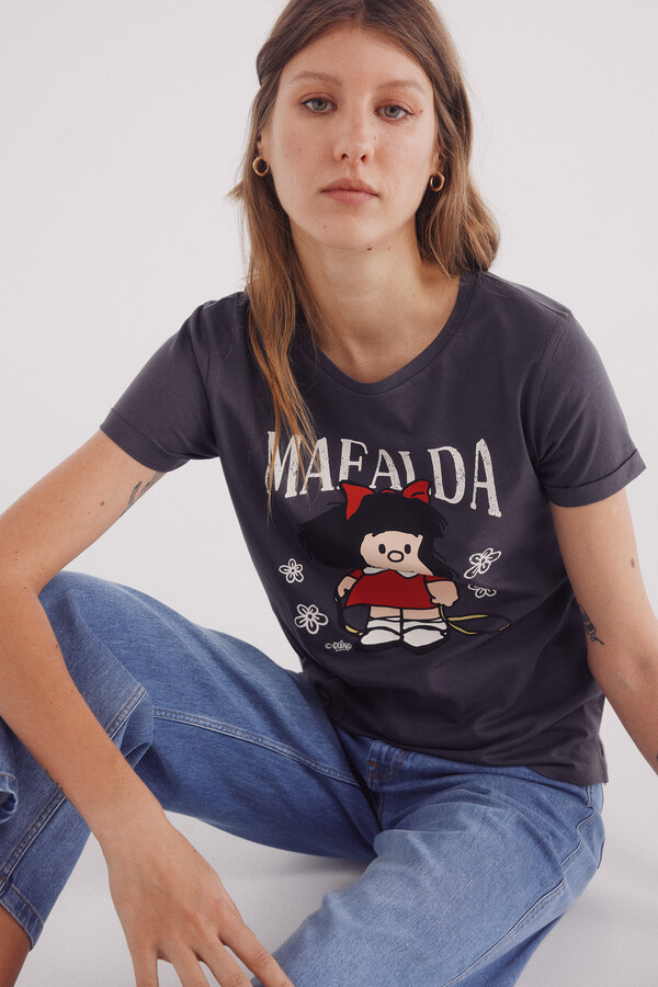 Springfield Playera "Mafalda" gris