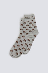 Springfield Calcet&iacute;n largo de perritos gris