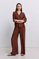 Springfield Blusa escote en V caf&eacute;