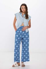 Springfield Pantalones palazzo viscosa rústica azul