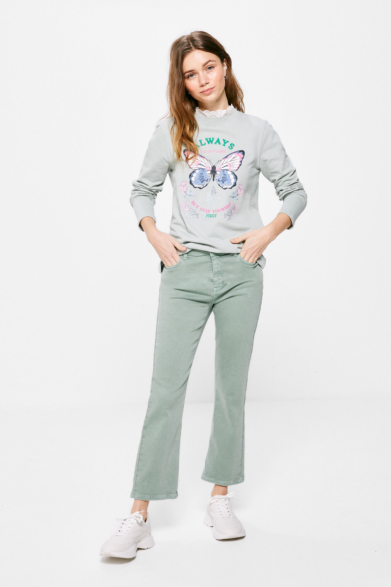 Springfield Sudadera "Always" Mariposa turquesa